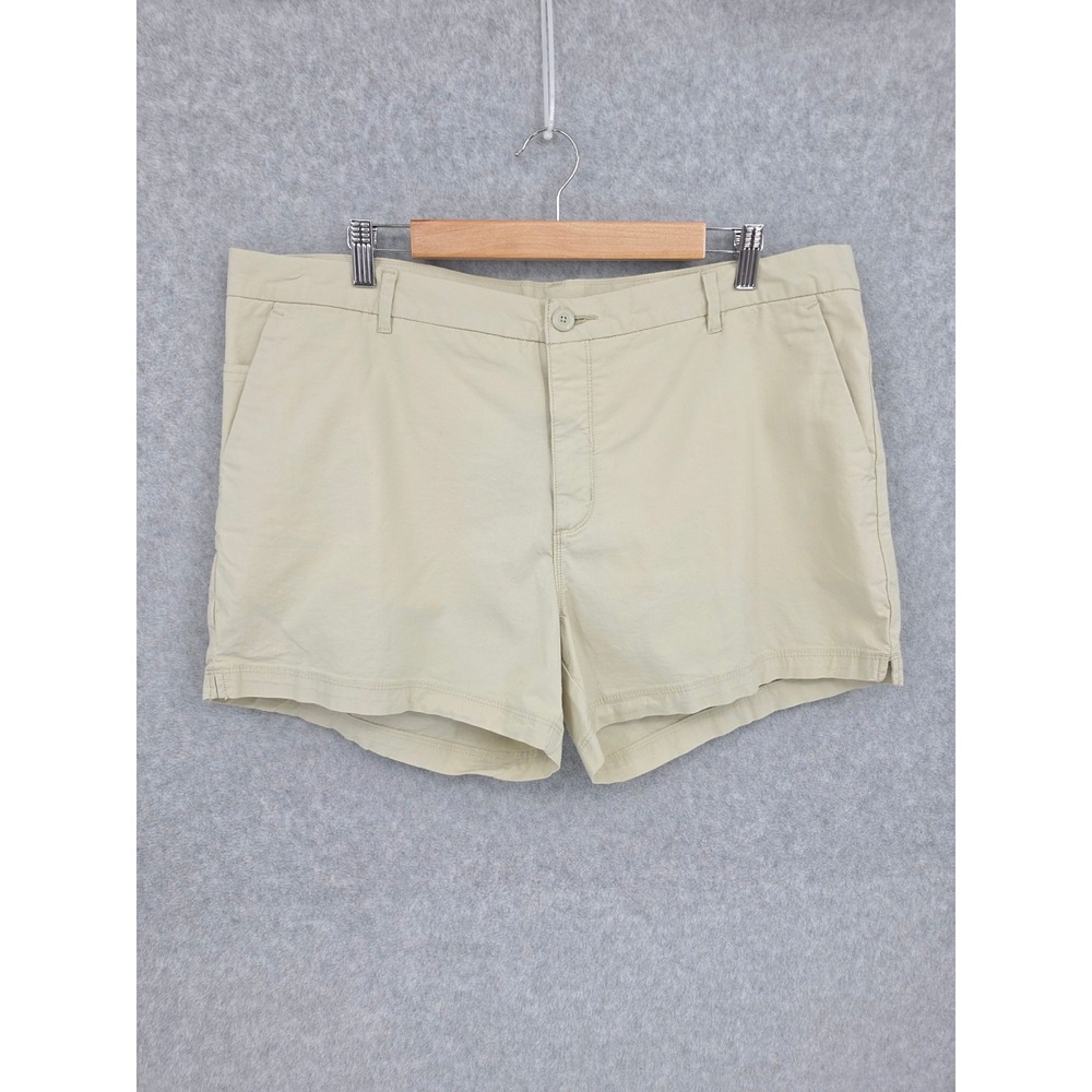Patagonia Stretch All-Wear 4" Shorts Womens 18 Pelican Tan Organic Cotton 57798